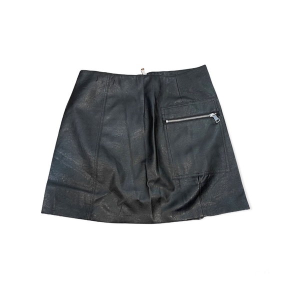 Women Leather Black Short Skirt - Picture 2 of 4